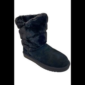 Koolaburra Plush Black Ankle Booties